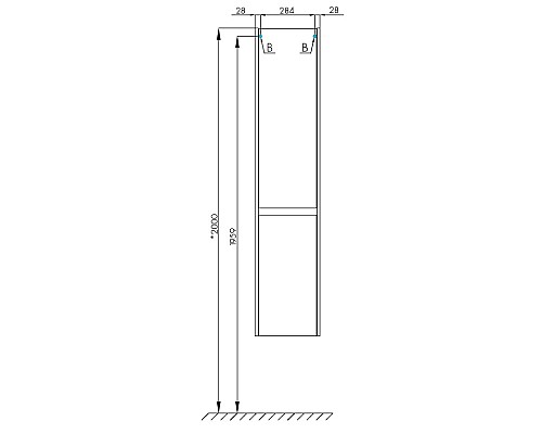 Шкаф пенал Aquaton Нортон 34 L 1A249403NT01L подвесной Белый глянец