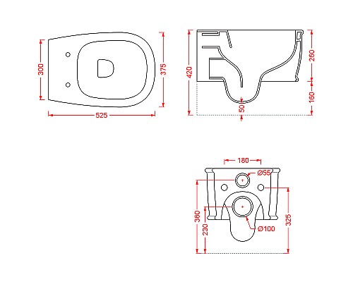 Унитаз Artceram Atelier ATV001 01 00 подвесной Белый без сиденья