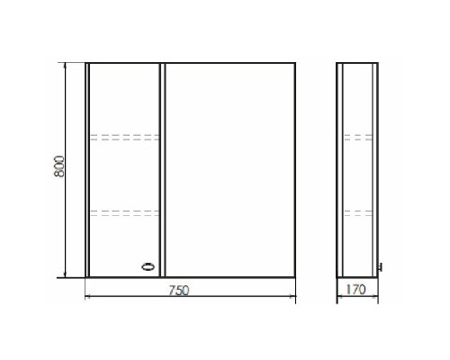 Зеркало со шкафом Comforty Неаполь 80 00004147561 Белое