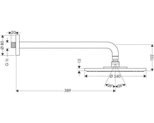 Верхний душ Hansgrohe Raindance AIR 240