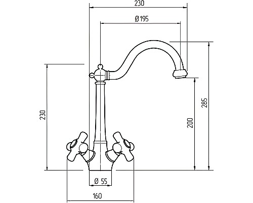 Смеситель для кухни Migliore Provance 18281 Золото