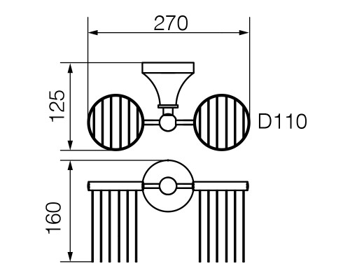 Корзинка двойная универсальная настенная Veragio Gialetta золото