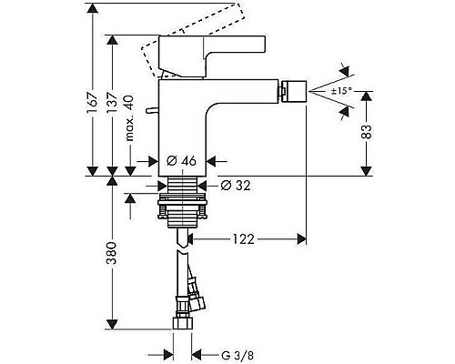 Смеситель для биде Hansgrohe Metris S 31261000