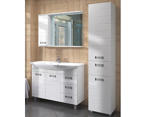 Зеркало со шкафом Vigo Diana 100 L z.DIA.100.L.El с подсветкой Белое с электровыключателем