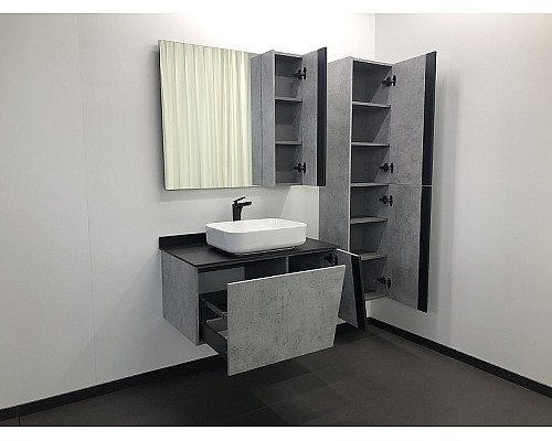 Зеркало со шкафом Comforty Эдинбург 90 00004147981 Бетон светлый