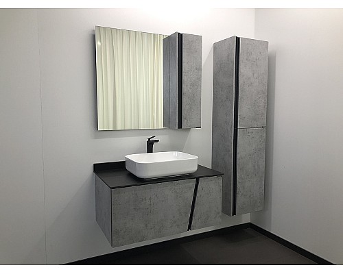 Зеркало со шкафом Comforty Эдинбург 90 00004147981 Бетон светлый