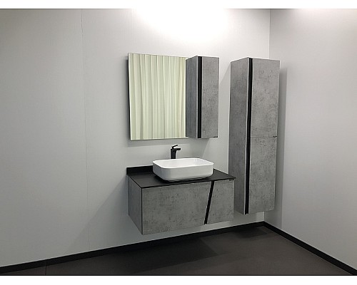 Зеркало со шкафом Comforty Эдинбург 90 00004147981 Бетон светлый