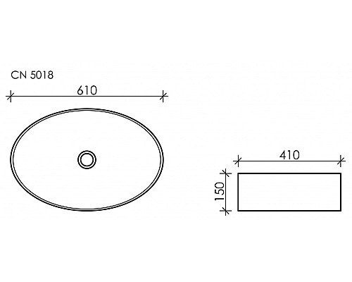 Чаша накладная Ceramica Nova Element 610x410 CN5018
