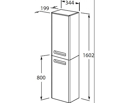 Шкаф пенал Roca The Gap 35 ZRU9302738 R подвесной Белый матовый