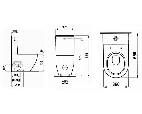 Чаша Laufen Pro Vario 8.2595.2.000.000.1