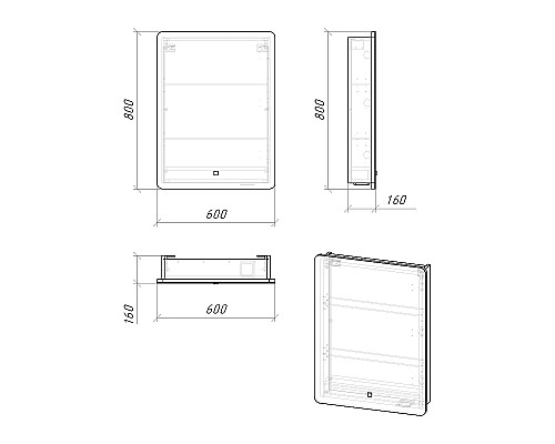 Зеркальный шкаф Grossman Адель 60 206004 с подсветкой Белый