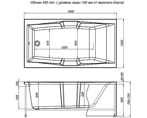 Акриловая ванна Aquanet Vega 190x100 204046 Акриловая ванна Aquanet Vega 190x100 204046