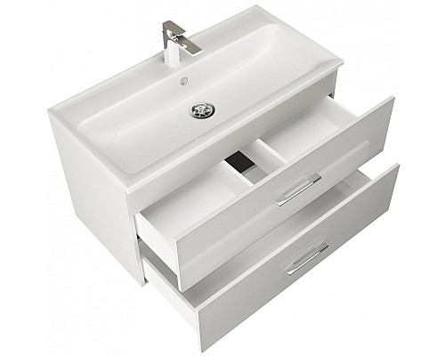 Тумба с раковиной Marka One Elena 80П У96878 подвесная Белый глянец