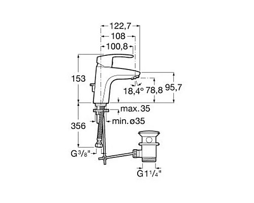 Смеситель для раковины Roca Monodin N 5A3A98C0M Хром