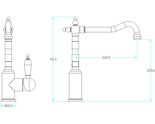 Смеситель для кухни Boheme Medici Ripresa 101-SW Бронза