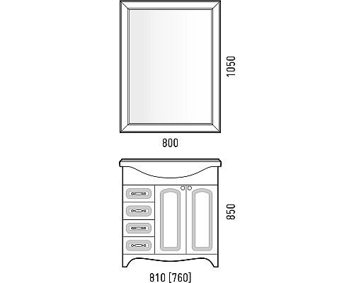 Зеркало Corozo Классика 80 SD-00000271