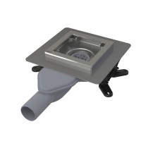 Душевой трап AlcaPlast APV110 выпуск боковой, гидрозатвор мокрый, без pешетки