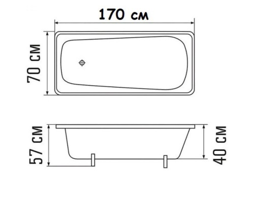 Стальная ванна ВИЗ Antika 170x70 A-70001 без антискользящего покрытия