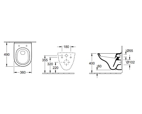 Унитаз Villeroy&Boch O.Novo 5688H101 подвесной с сиденьем Микролифт
