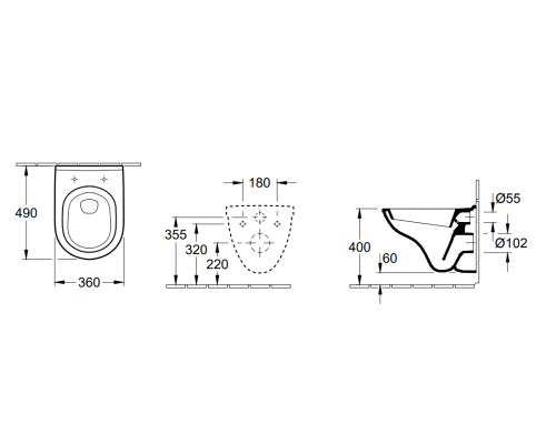 Унитаз Villeroy&Boch O.Novo 5688H101 подвесной с сиденьем Микролифт
