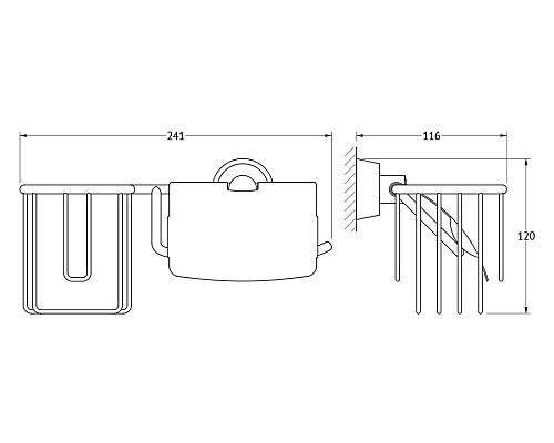 Держатель освежителя воздуха и туалетной бумаги с крышкой (хром) FBS VIZ 054