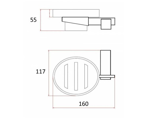 Мыльница Schein Durer 262C-R Белая Хром