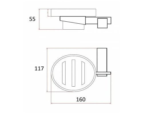 Мыльница Schein Durer 262C-R Белая Хром
