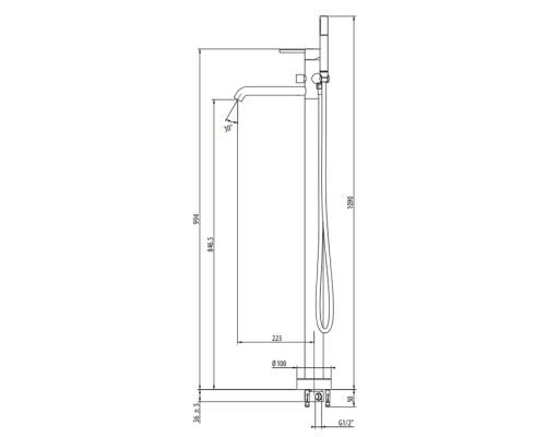Смеситель для ванны Gattoni Circle Two цвет хром
