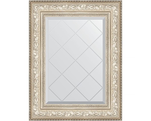 Зеркало Evoform Exclusive-G 78х60 BY 4039 с гравировкой в багетной раме - Виньетка серебро 109 мм