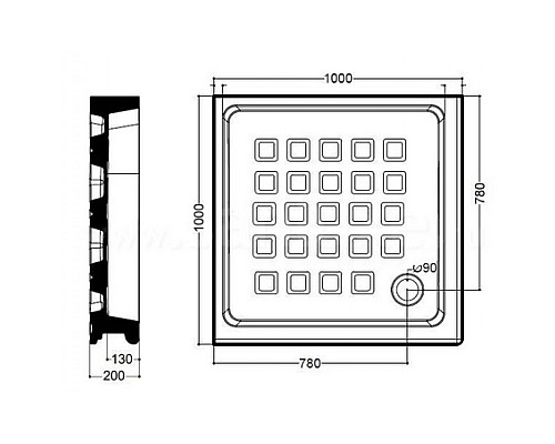 Поддон Kerasan Retro 134001 100х100 белый