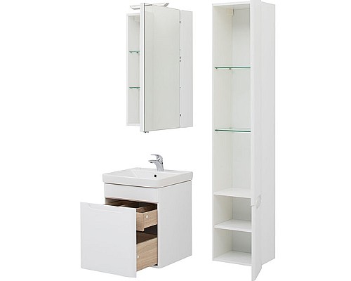 Тумба под раковину Aquanet София 50 201745 подвесная Белый глянец