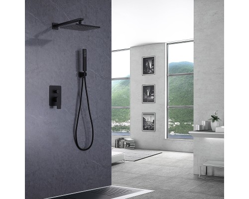 Душевая система Abber Weiss Insel AF8018B Черная матовая