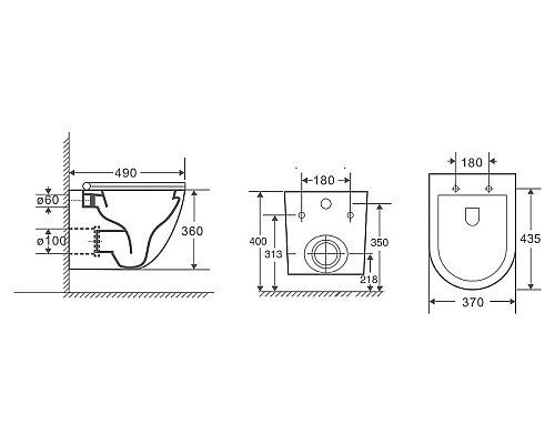 Унитаз Owl 1975 Vind Cirkel-H TOWLT190302 подвесной с сиденьем Микролифт