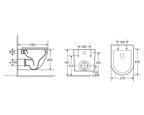 Унитаз Owl 1975 Vind Cirkel-H TOWLT190302 подвесной с сиденьем Микролифт