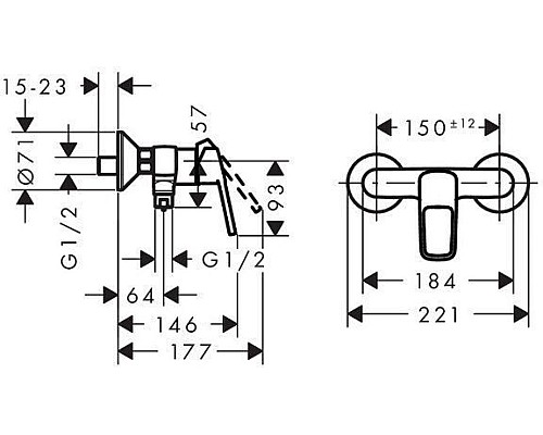Смеситель для душа Hansgrohe Logis loop 71247000