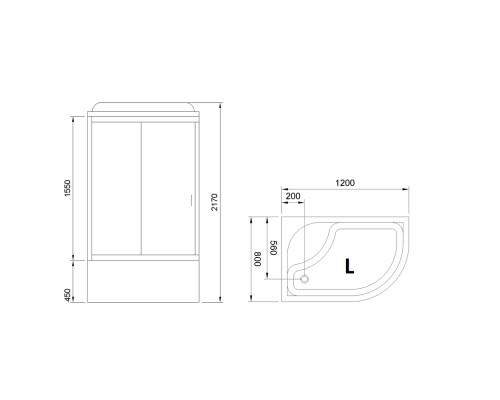 Душевая кабина Royal Bath BK 120x80 без гидромассажа