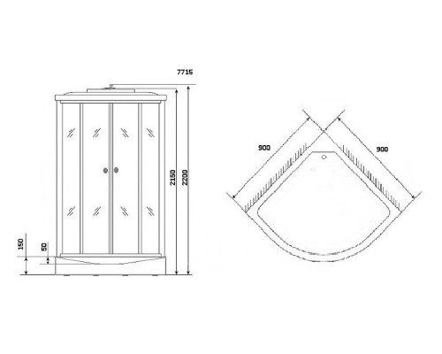 Душевая кабина Niagara Lux NG-7715W 90x90 с гидромассажем