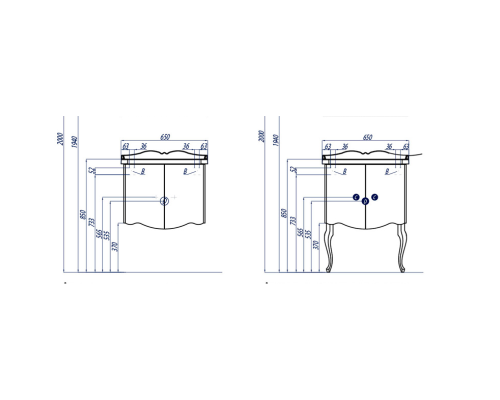Ножки для мебели Акватон Венеция фигурные белые