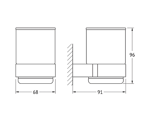 Стакан для зубных щеток Artwelle Schwarz 7721 Черный матовый