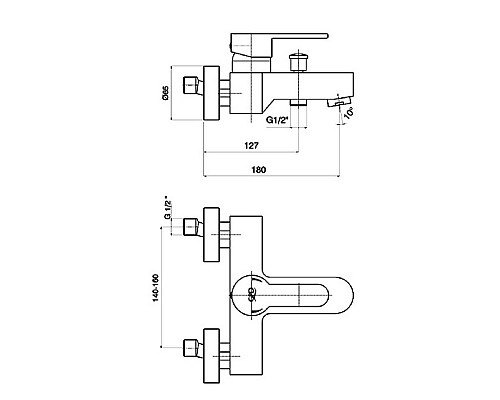 Смеситель для ванны GPD Nova MBB35 Хром