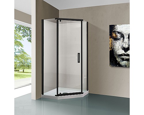 Душевой уголок Vincea Stresa 90х90 VSP-1S900CLB профиль Черный стекло прозрачное