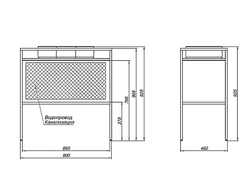 Консоль под раковину Allen Brau Liberty 90 1.33004.60 Медь браш