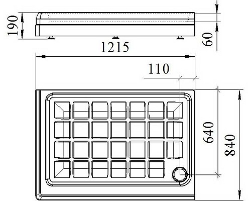 Акриловый поддон для душа Radomir Верчелли 121x84x19 L 1-11-0-1-0-012 Белый