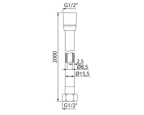Шланг для душа PVC армированный 2,0 м IDDIS A50611 2.0