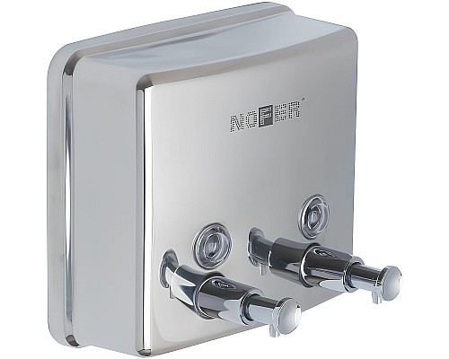 Диспенсер для жидкого мыла Nofer Inox 03005.B двойной Глянцевая нержавеющая сталь