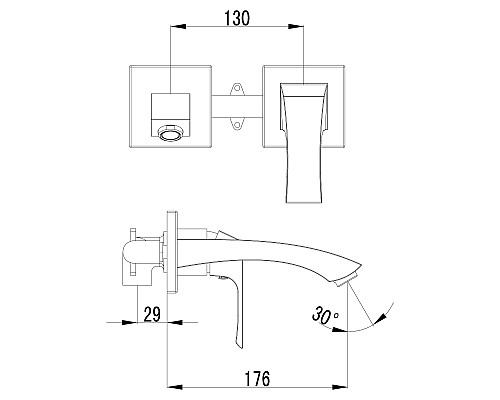Смеситель Lemark Unit LM4526C для раковины, встраиваемый