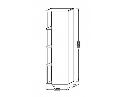 Шкаф пенал Jacob Delafon Terrace 50 R EB1179D-N23 подвесной Коричневый