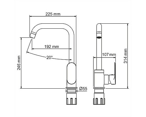 Смеситель для кухни WasserKRAFT Mindel 8507 Белый матовый