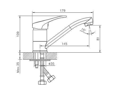 Смеситель для раковины Decoroom DR21012 Хром