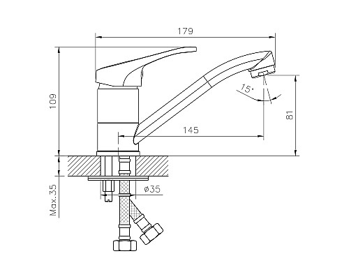 Смеситель для раковины Decoroom DR21012 Хром